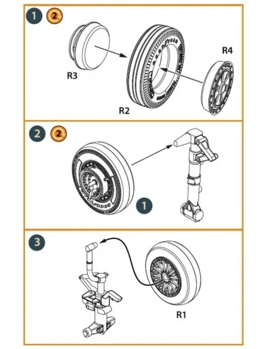 F-86A wheel set type 1 for CP kits, 1/72 - Clear Prop Accessories C...