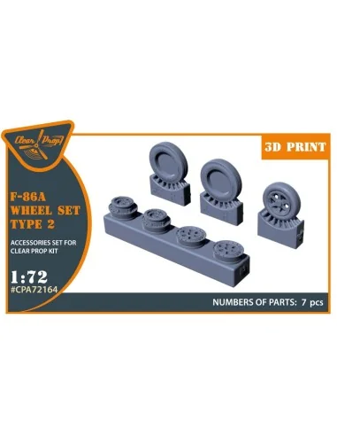 F-86A wheel set type 2 for CP kits, 1/72 - Clear Prop Accessories C...