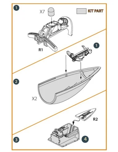 F-86A Closed canopy frame detailing set for CP kits, 1/72 - Clear P...