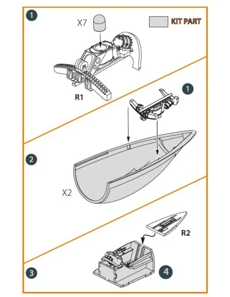 F-86A Closed canopy frame detailing set for CP kits, 1/72 - Clear P...