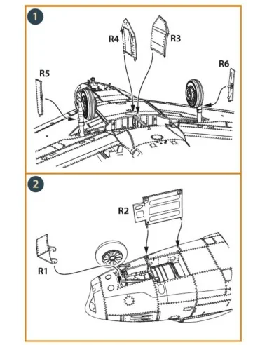 F-86A undercarriage covers for CP kits, 1/72 - Clear Prop Accessori...