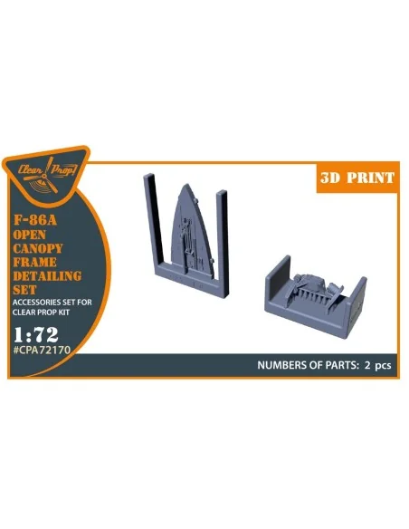 F-86A Open canopy frame detailing set for CP kits, 1/72 - Clear Pro...