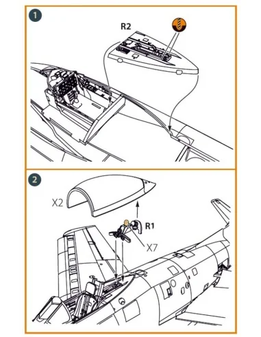 F-86A Open canopy frame detailing set for CP kits, 1/72 - Clear Pro...