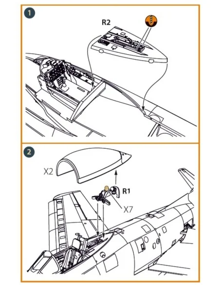 F-86A Open canopy frame detailing set for CP kits, 1/72 - Clear Pro...