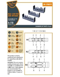 MiG-19P/PM Air intake for CP kits, 1/72 - Clear Prop Accessories CP... 2