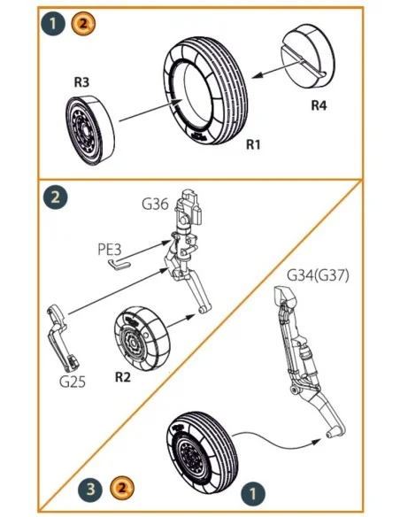 MiG-19 wheel set for CP kits, 1/72 - Clear Prop Accessories CPA72175