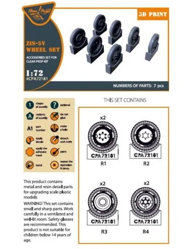 ZiS-5V wheel set, 1/72 - Clear Prop Accessories CPA72181