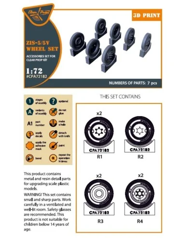 ZiS-5/5V wheel set, 1/72 - Clear Prop Accessories CPA72182