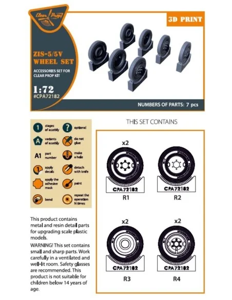 ZiS-5/5V wheel set, 1/72 - Clear Prop Accessories CPA72182