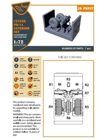 [NO_DESC] Culver PQ-14 Exterior set for CP kits, 1/72 - Clear Prop ...
