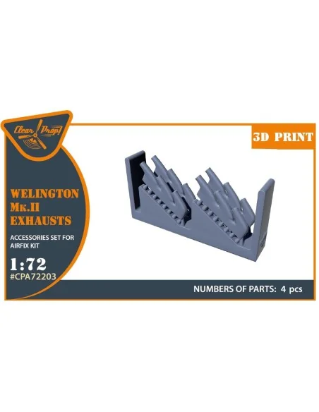 [NO_DESC] Welington Mk.II exhausts for Airfix kits, 1/72 - Clear Pr...