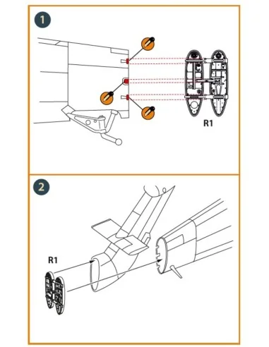 Wessex HC.2 Tail hinge for Airfix kit, 1/72 - Clear Prop Accessorie...