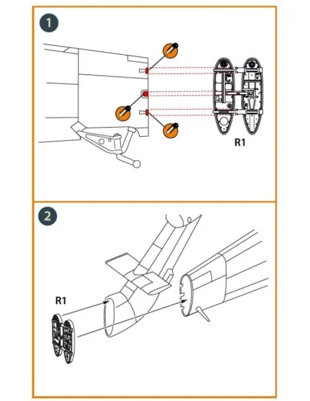 Wessex HC.2 Tail hinge for Airfix kit, 1/72 - Clear Prop Accessorie...