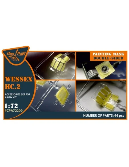 Wessex HC.2 double-sided painting mask for Airfix kit, 1/72 - Clear...