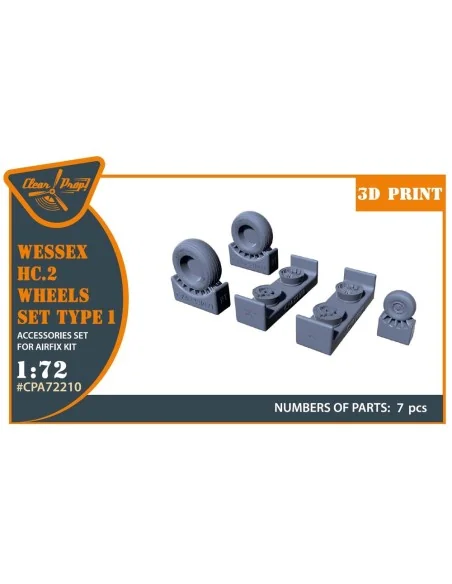 Wessex HC.2 Wheel set type 1 for Airfix kit, 1/72 - Clear Prop Acce...