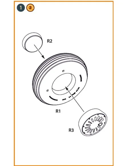J1N Gekko Wheel set, 1/72 - Clear Prop Accessories CPA72241