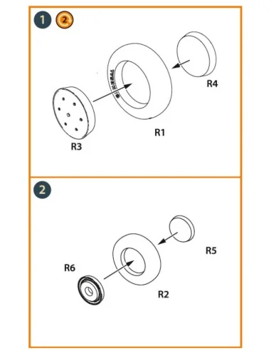 Vanguard P-66/Mk.1/J10 Wheels set for Dora Wings, 1/72 - Clear Prop...