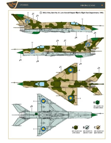 MiG-21 in Ukrainian Service, 1/48 - Clear Prop Accessories CPD48005