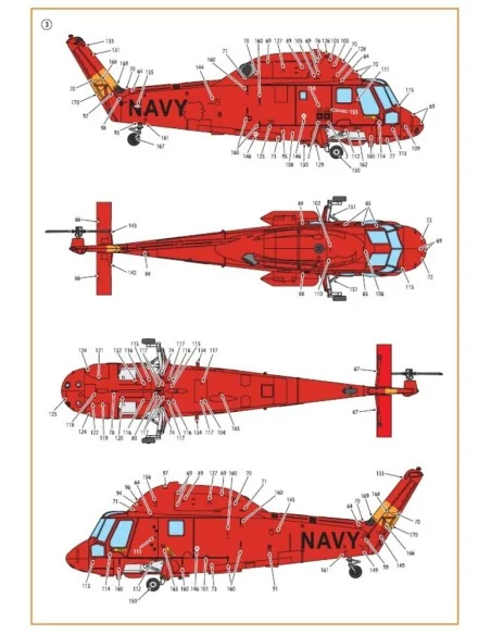 UH-2/SH-2 Seasprite (early version) technical stencils, 1/72 - Clea...