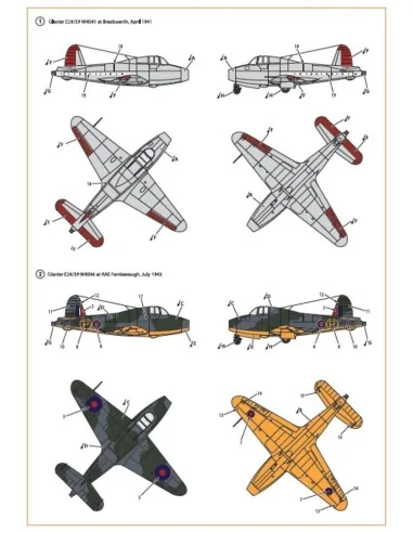 [NO_DESC] Gloster E28/39 Pioneer decal set, 1/72 - Clear Prop Acces...