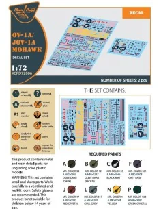 OV-1 A/JOV-1A Mohawk decal set, 1/72 - Clear Prop Accessories CPD72006
