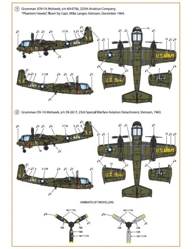 OV-1 A/JOV-1A Mohawk decal set, 1/72 - Clear Prop Accessories CPD72006