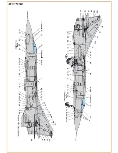 MiG-23ML, MLA, MLD, P, MLAE standard stencils for CP kits and other...