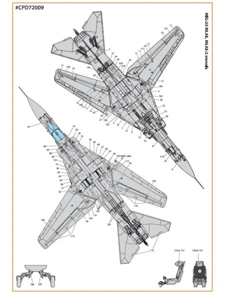 MiG-23ML, MLA, MLD, P, MLAE standard english stencils for CP kits a...