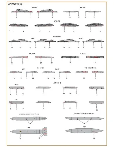 MiG-23ML, MLA standard stencils for grey paint schemes for CP kits ...