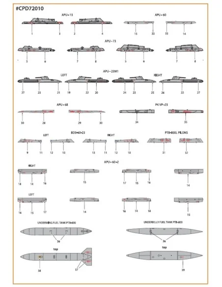 MiG-23ML, MLA standard stencils for grey paint schemes for CP kits ...