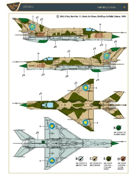 MiG-21 in Ukrainian Service, 1/72 - Clear Prop Accessories CPD72012
