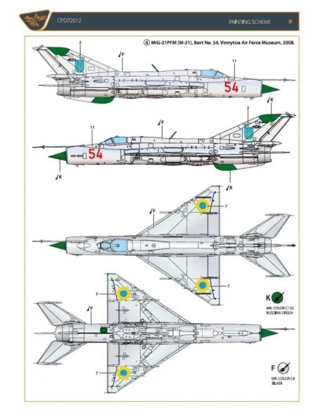 MiG-21 in Ukrainian Service, 1/72 - Clear Prop Accessories CPD72012