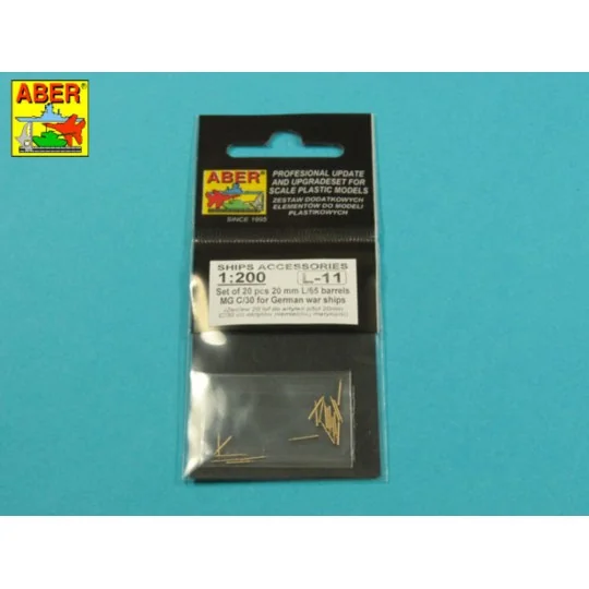 Set of 20 pcs 20 mm L/65 barrels MG C/30 for German ships, 1/200 - ...