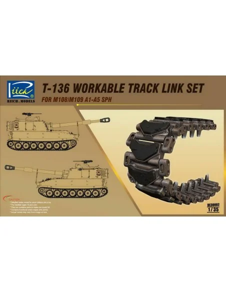 T-136 Workable Track set for M108/M109A1 -A5 SPH, 1/35 - Riich Mode...