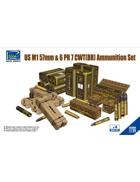 US M1 57mm&6PR 7cwt(BR)Ammunition Set(Mo (Model Kits x4), 1/35 - Ri...