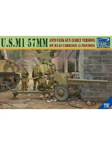 U.S.M1 57mm anti-tank Gun early version on M1A3 Carriage w/Crews (5...
