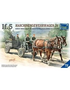 WWII German IF-5 Horse Drawn MG Wagon with Zwillingslafette, 1/35 -...