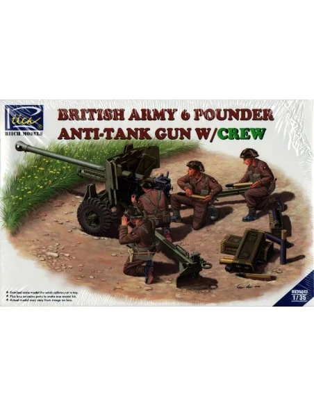 British Army 6 Pounder Infantry Anti-tank Gun w/Crews (4 figures), ...