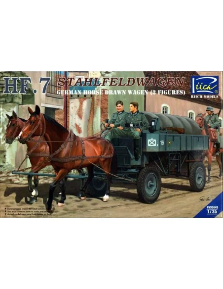 German Hf.7 Horse drawn Steel field wage w/2Horses &2 Figures, 1/35...