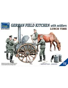 German Field Kitchen with Soliders(cook &three German soldiers, foo...
