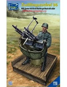 WWII German Zwillingssockel 36 Anti-Aircraft MG Mount w.Solider(inc...