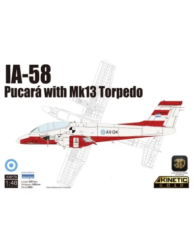 [NO_DESC] IA-58 Pucará with Mk13 Torpedo, 1/48 - KINETIC K48178