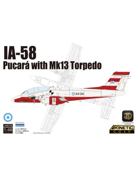 [NO_DESC] IA-58 Pucará with Mk13 Torpedo, 1/48 - KINETIC K48178