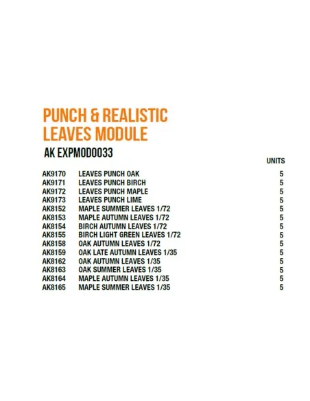 [NO_DESC] Punch & Realistic Leaves Module - AK Interactive AK EXPMO...