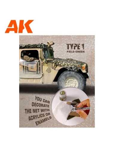 REGULAR CAMOUFLAGE NET Type 1 FIELD GREEN - AK Interactive AK8066