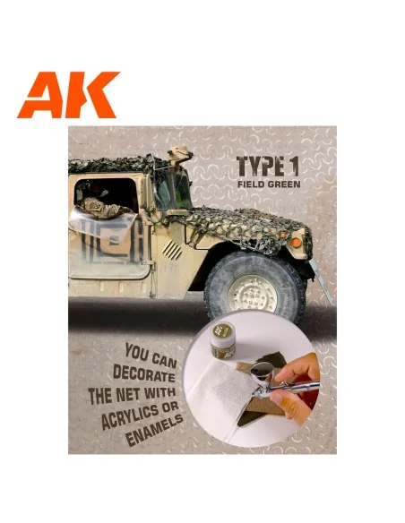 REGULAR CAMOUFLAGE NET Type 1 FIELD GREEN - AK Interactive AK8066