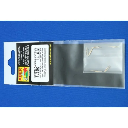 12 pcs 127 mm short barrels for Japan ships, 1/350 - Aber Models RE... 12 pcs 127 mm short barrels for Japan ships, 1/350 - Aber Models RE...