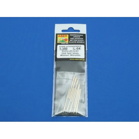 Set of 9 pcs 406 mm barrels Missouri, 1/350 - Aber Models RE-350 L04
