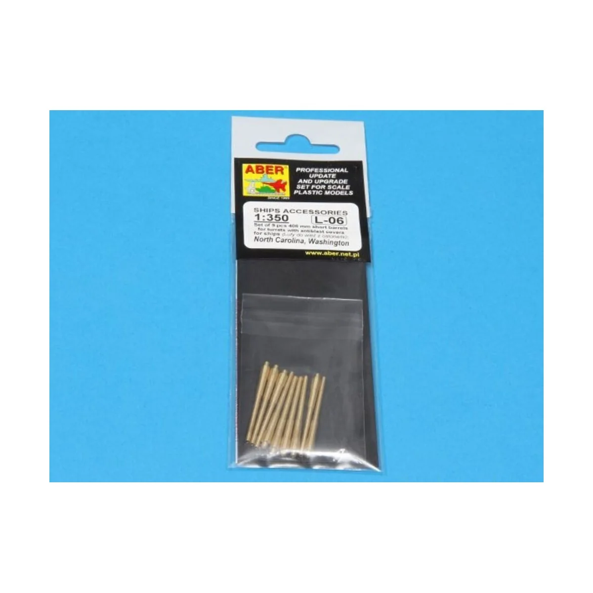 Set of 9 pcs 406 mm short barrels for North Carolina, 1/350 - Aber ...