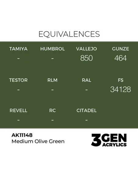[NO_DESC] Medium Olive Green 17ml - AK Interactive AK11148